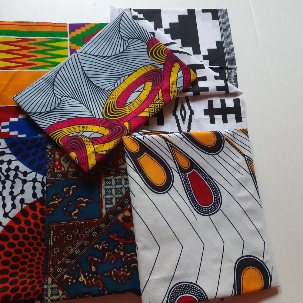 BOGO BUY ONE GET ONE FREE--6 Random Fat Quarter Bundle/African Fabric/6 Pcs - - Picture 6 of 14